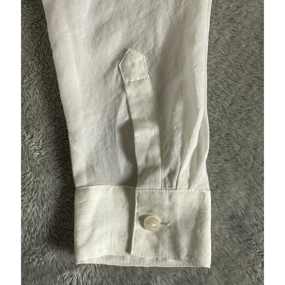 LOFT Sheer Button Front Blouse XS Drawstring Waist Clean Girl Romantic Feminine - Picture 7 of 7